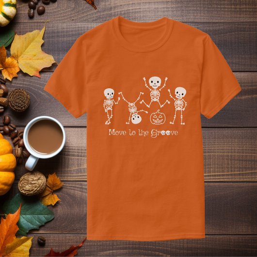Halloween-Skelett geht zum Groove T-Shirt