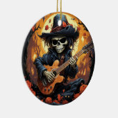 Halloween Skelett Gitarre spielen - Rock and Roll Keramik Ornament (Rechts)