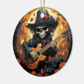 Halloween Skelett Gitarre spielen - Rock and Roll Keramik Ornament (Links)