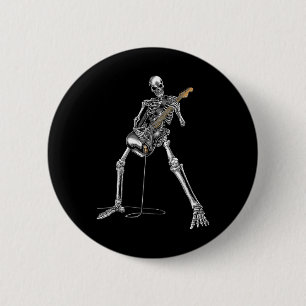 Halloween Skelett Gitarrenrock und Roll Nd Button