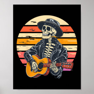 Halloween Skelett Gitarrenrock und Roll Nd Poster