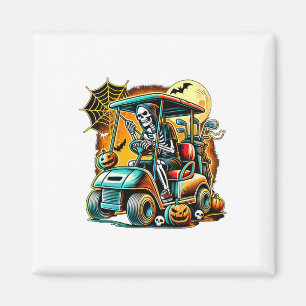 Halloween-Skelett-Golfwagen Magnet