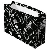 Halloween Skelett große Geschenktasche Geschenktüte (Rückseite Schrägansicht)