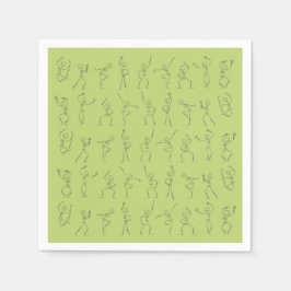 Halloween Skelett - grün Serviette