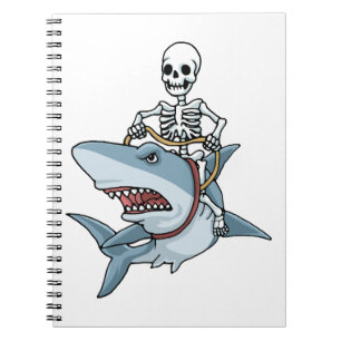 Halloween-Skelett-Hai Lustiges Halloween-Geschenk Notizblock