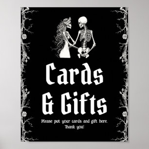 Halloween Skelett Hochzeitskarten und Geschenkzeic Poster