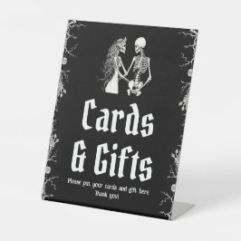 Halloween Skelett Hochzeitskarten und Geschenkzeic Sockelschild