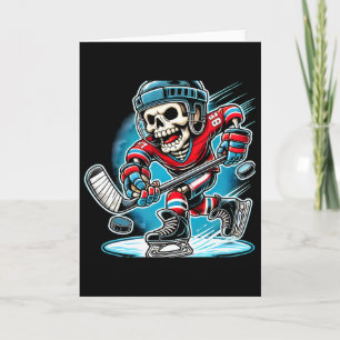 Halloween-Skelett-Hockey  Karte