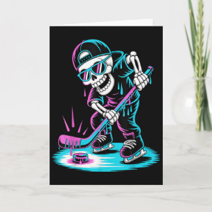 Halloween-Skelett-Hockey-Tropf-Jungen-Jugend-Tropf Karte