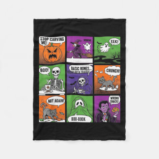 Halloween-Skelett-Humor-Comicpanels Fleecedecke