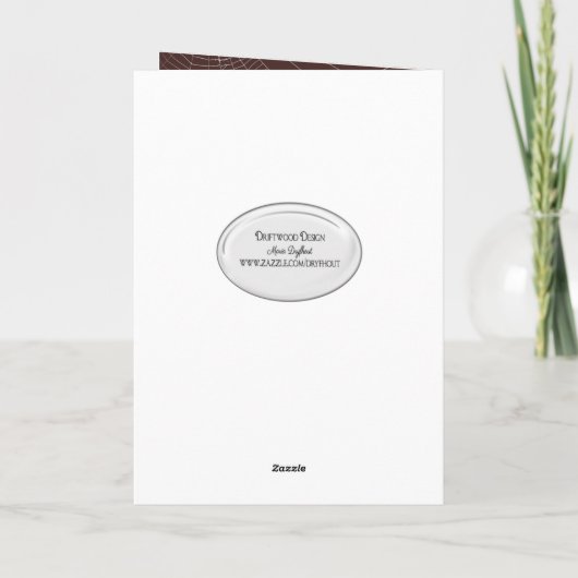 Halloween Skelett im alten Stuhl Karte (Rückseite)