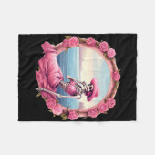 Halloween Skelett im Oktober tragen wir rosa mit b Fleecedecke (Vorderseite (Horizontal))