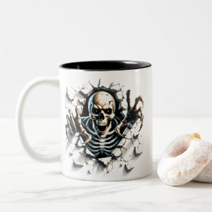 Halloween-Skelett-Kaffeetasse Zweifarbige Tasse