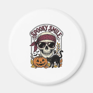 Halloween-Skelett-Katze Vintage-Kürbis-Grafik_1 Magnet