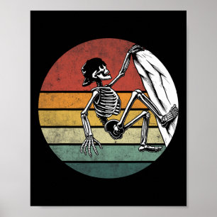 Halloween-Skelett-Kletterer Vintage-Skelett-Fels Poster