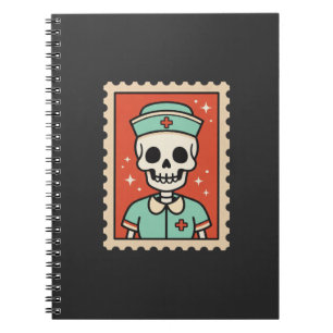 Halloween-Skelett-Krankenschwester-Stempel-Design_ Notizblock