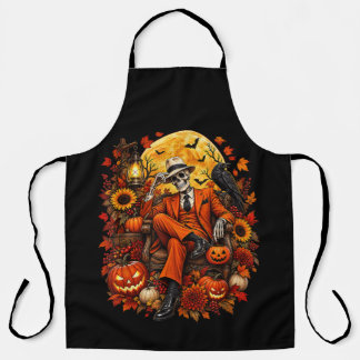 Halloween-Skelett-Kürbis-Ernte Gruselig Herbst Schürze