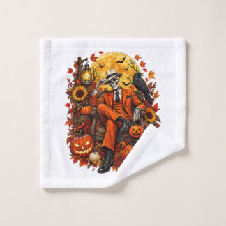 Halloween-Skelett-Kürbis-Ernte Gruselig Herbst Waschlappen