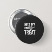 Halloween-Skelett-Leckerei-Typografie-Design Button (Vorne & Hinten)