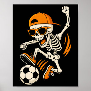 Halloween-Skelett Lustiges Fußball-Shirt für Junge Poster