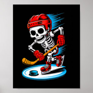 Halloween-Skelett Lustiges Hockey-Shirt für Teenag Poster