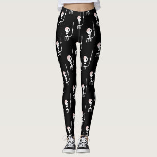 Halloween-Skelett mit einem Schwert Leggings