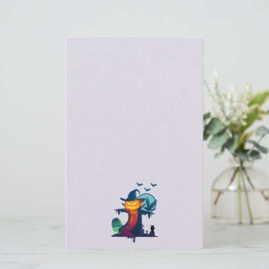 Halloween-Skelett mit Fledermauskeule Briefpapier (Stehend Vorderseite)