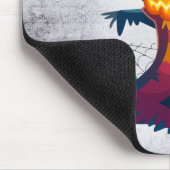 Halloween-Skelett mit Fledermauskeule Mousepad (Ecke)