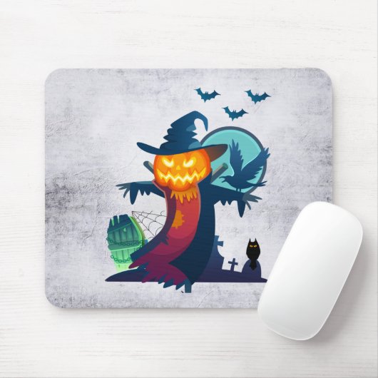 Halloween-Skelett mit Fledermauskeule Mousepad (Mit Mouse)