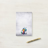 Halloween-Skelett mit Fledermauskeule Post-it Klebezettel (Auf Schreibtisch)