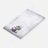 Halloween-Skelett mit Fledermauskeule Post-it Klebezettel (angewinkelt)