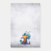 Halloween-Skelett mit Fledermauskeule Post-it Klebezettel (Vorderseite)