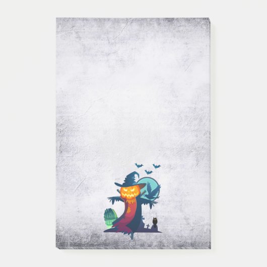 Halloween-Skelett mit Fledermauskeule Post-it Klebezettel (Vorderseite)