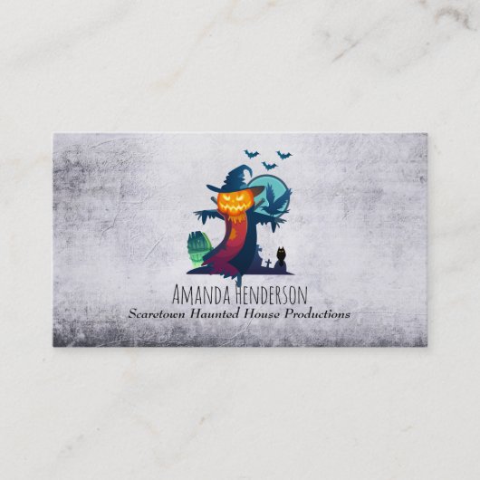 Halloween-Skelett mit Fledermauskeule Visitenkarte (Vorderseite)