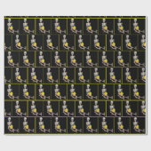 Halloween Skelett mit Geburtstagskuchen Geschenkpapier (Flach)