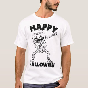 Halloween-Skelett mit Kürbis - Frohes Halloween T-Shirt