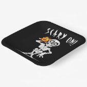 Halloween-Skelett mit Kürbislaterne Pappteller (Gewinkelt)