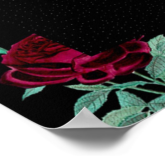 Halloween Skelett mit Rose Poster (Ecke)