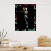 Halloween Skelett mit Rose Poster (Küche)