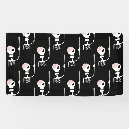 Halloween-Skelett mit Schwert Banner (Horizontal)