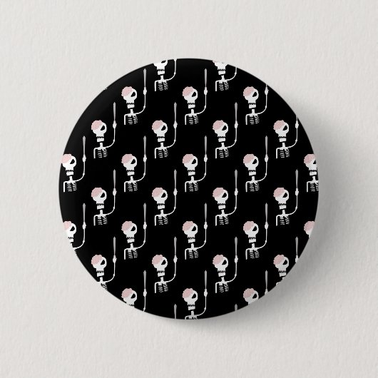 Halloween-Skelett mit Schwert Button (Vorderseite)