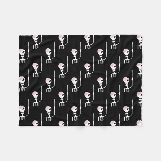 Halloween-Skelett mit Schwert Fleecedecke (Vorderseite (Horizontal))