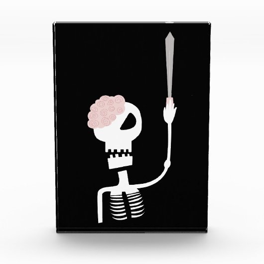 Halloween-Skelett mit Schwert Fotoblock (Vorderseite)