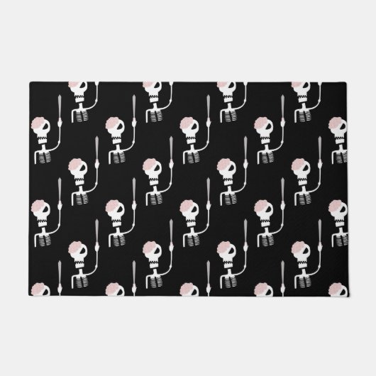 Halloween-Skelett mit Schwert Fußmatte (Vorderseite)