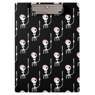 Halloween-Skelett mit Schwert Klemmbrett