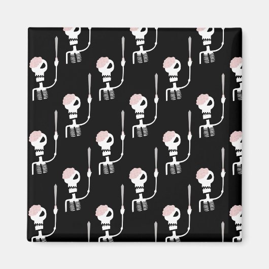 Halloween-Skelett mit Schwert Magnet (Vorne)
