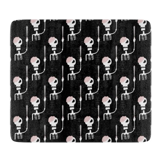 Halloween-Skelett mit Schwert Schneidebrett (Vorderseite)