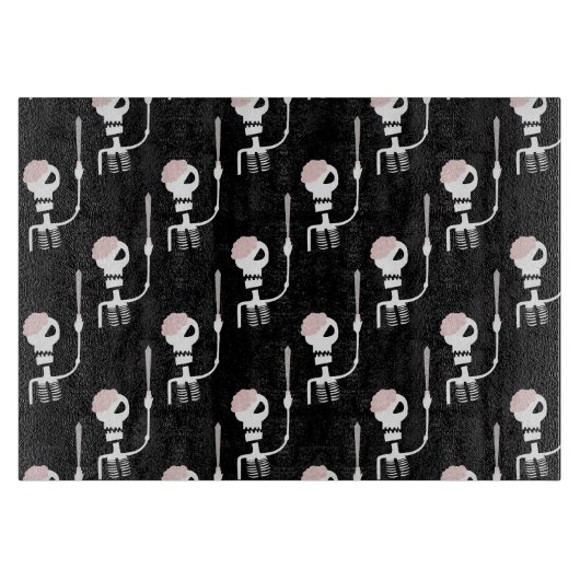 Halloween-Skelett mit Schwert Schneidebrett (Vorderseite)