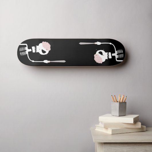 Halloween-Skelett mit Schwert Skateboard (Wandkunst (Horz))