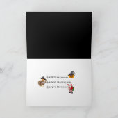 Halloween-Skelett mit Weihnachtshut Feiertagskarte (Innenseite)